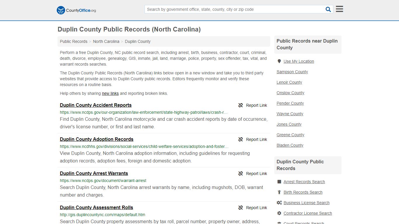 Public Records - Duplin County, NC (Business, Criminal ...